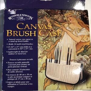 Windsor Canvas Brush Case - Cream and Black